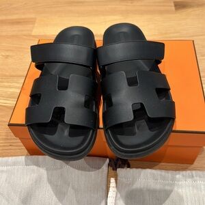 Hermes authentic Chypre sandal black gently worn size Eur 40.5